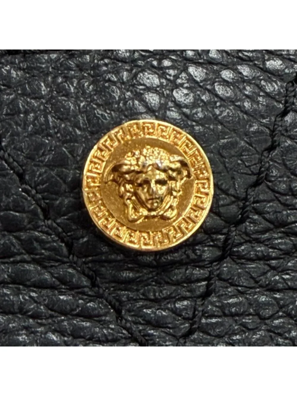Versace Cowhide Medusa Leather Sling Bag Black Gold
